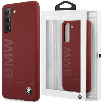 Etui BMW BMHCS21MSLBLRE S21+ G996 czerwony/red hardcase Silicone Signature Logo