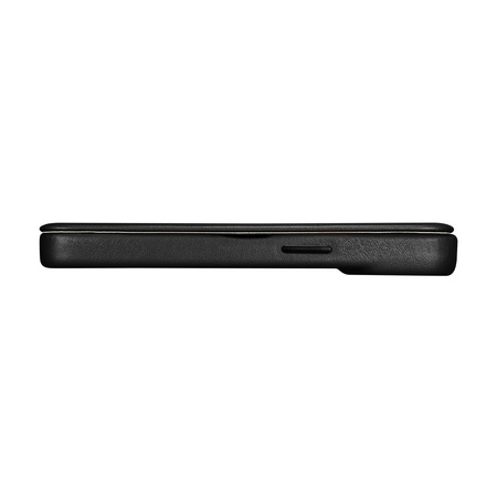iCarer CE Premium Leather Folio Case skórzane etui iPhone 14 Plus z klapką magnetyczne MagSafe czarny (WMI14220715-BK)