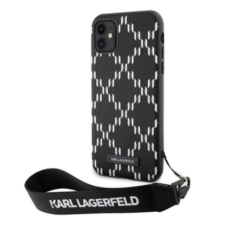 Etui Karl Lagerfeld KLHCN61SAKLMBSK na iPhone 11 / Xr - czarne Monogram Losange Saffiano