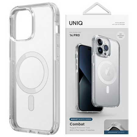 UNIQ etui Combat iPhone 14 Pro Max 6,7" Magclick Charging przeźroczysty/dove satin clear