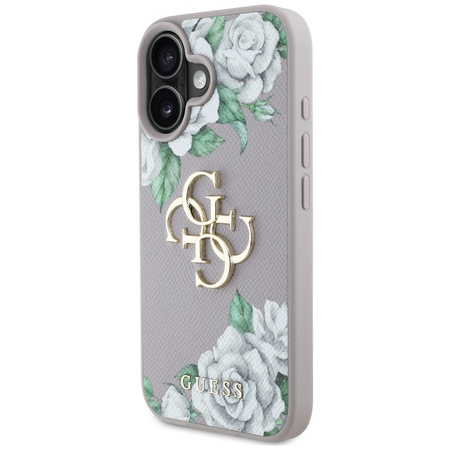 GUESS CASE DO IPHONE 16 GRINDED ROSES Z LOGO 4G OCHRONA PRZED USZKODZENIAMI