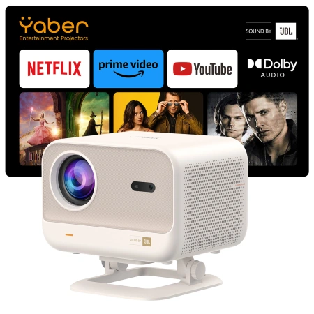 Projektor multimedialny Yaber L2 Plus LCD FullHD 1080p z głośnikami JBL - beżowy
