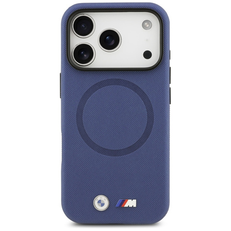 Etui BMW M FW Metal Logo MagSafe do iPhone 17 Pro granatowy