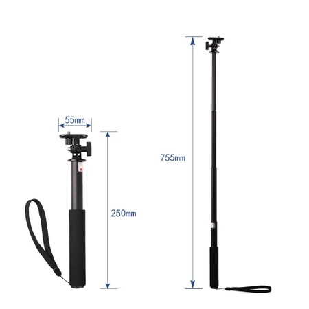 HURTEL SELFIE STICK Z UCHWYTEM DO KAMERY I SMARTFONÓW DO WYGODNEGO NAGRANIA