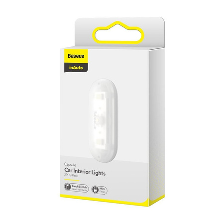Baseus 2x samoprzylepna lampka lampa LED samochodowa biały (DGXW-02)