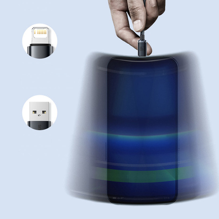 Baseus Crystal Shine Series kabel przewód USB do szybkiego ładowania i transferu danych USB Typ A - Lightning 2,4A 1,2m czarny (CAJY000001)