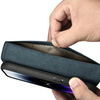 iCarer Oil Wax Wallet Case 2in1 etui iPhone 14 Pro Max skórzany pokrowiec z klapką Anti-RFID niebieski (WMI14220724-BU)