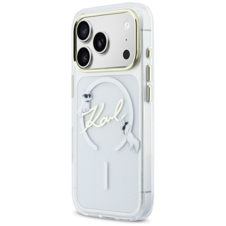Etui Karl Lagerfeld IML Choupettes Karl Script Logo MagSafe do iPhone 17 Pro Max przezroczysty