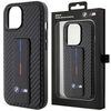 Etui BMW Grip Stand Smooth & Carbon na iPhone 15 - czarne