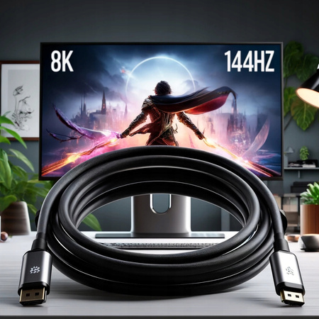 CO2 KABEL DISPLAYPORT HDMI 2.1 PRZEWÓD DP - HDMI FHD 240HZ 8K 60HZ HDR 2M