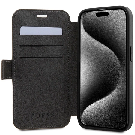 Etui Guess 4G Metal Logo na iPhone 15 Pro Max - brązowe