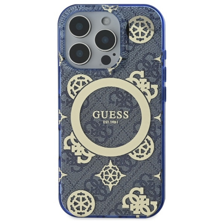 GUESS ETUI CASE HARDCASE DO IPHONE 16 PRO DO MAGSAFE PEONY ON 4G BACKGROUND