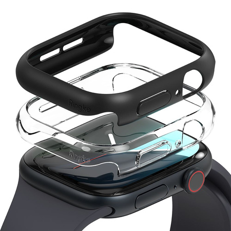 RINGKE ETUI SLIM 2-PACK DO APPLE WATCH 10 46 MM PRZEZROCZYSTY MATOWY CZARNY