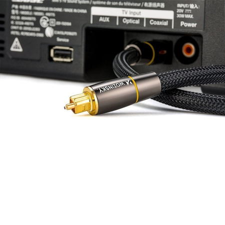 Wozinsky optyczny kabel przewód audio cyfrowy światłowód Toslink SPDIF 2m czarny (WOPT-20)