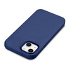 iCarer Case Leather pokrowiec etui z naturalnej skóry do iPhone 14 Plus niebieski (kompatybilne z MagSafe)