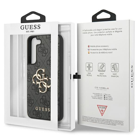 Etui Guess GUHCS23S4GMGGR S23 S911 - szare hardcase 4G Big Metal Logo