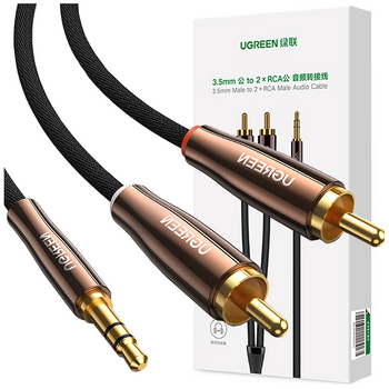 Ugreen kabel przewód audio 3,5 mm mini jack (męski) - 2RCA (męski) 2m miedziany (AV170)