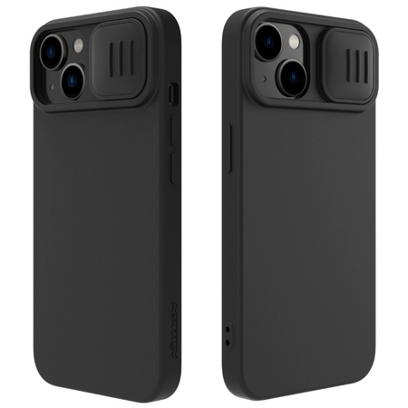 Silikonowe etui Nillkin CamShield Silky Silicone Case do iPhone 15 Plus z osłoną na aparat - czarne
