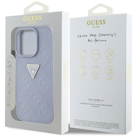 GUESS ETUI TPU DO IPHONE 16 PRO Z LOGO METALOWYM WZÓR TRIANGLE DO TELEFONU