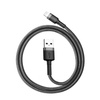 Baseus Cafule Cable wytrzymały nylonowy kabel przewód USB / Lightning QC3.0 2.4A 0,5M czarno-szary (CALKLF-AG1)
