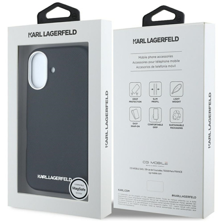 KARL LAGERFELD ETUI DO IPHONE 16 SAFFIANO FULL WRAPPED Z LOGO DO MAGSAFE