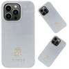 Etui Guess Strass Metal Logo do iPhone 15 - srebrne