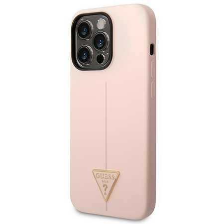 Guess GUHCP14XSLTGP iPhone 14 Pro Max 6,7" różowy/pink hardcase Silicone Triangle