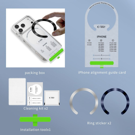 TECH-PROTECT MMP-210 MAGNETIC MAGSAFE RING 2-PACK DEEP BLUE & SILVER