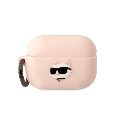 Etui Karl Lagerfeld KLAP2RUNCHP na AirPods Pro 2 cover - różowe Silicone Choupette Head 3D