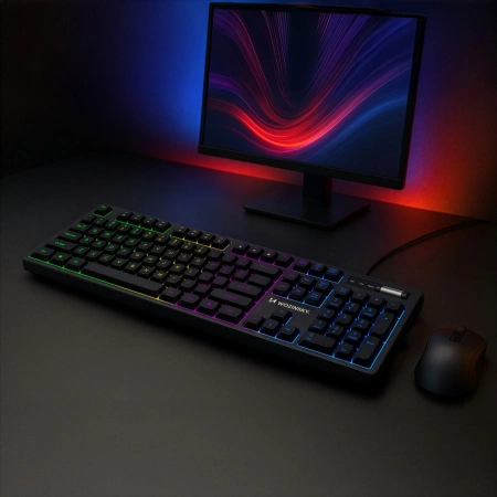Klawiatura Wozinsky WKG-200 z rolką gamingowa membranowa RGB - czarna