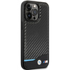 Etui BMW Leather Carbon na iPhone 13 Pro Max - czarne