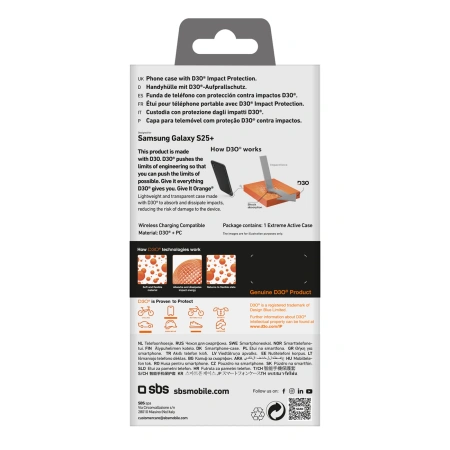 Etui SBS D3O do Samsung Galaxy S25+ - przezroczyste