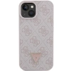 Etui Guess Leather 4G Triangle Strass do iPhone 15 - różowe