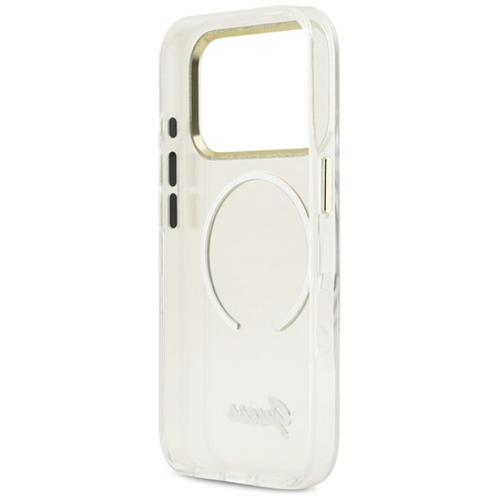 Etui Guess IML Script Metal MagSafe do iPhone 17 Pro Max przezroczysty