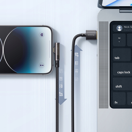 MCDODO KABEL KĄTOWY USB LIGHTNING SZYBKIEGO ŁADOWANIA 36W DO IPHONE 14 1M