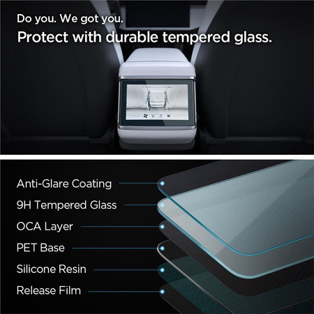 SZKŁO HARTOWANE SPIGEN GLAS.TR SLIM TESLA MODEL X 2022 / MODEL S 2021 BLACK