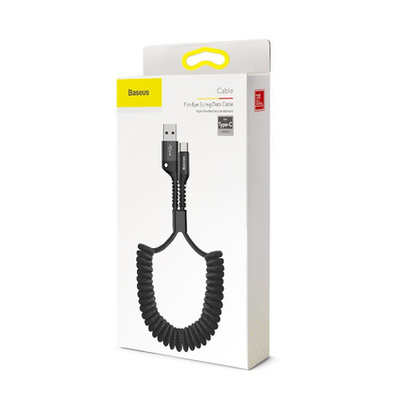 BASEUS KABEL SPRĘŻYNOWY USB-C 1M 2A DO TELEFONÓW ANDROID SZYBKIE ŁADOWANIE