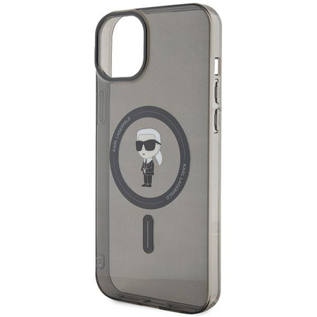 Etui Karl Lagerfeld IML Ikonik MagSafe na iPhone 15 Plus - czarne
