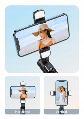 Double Shot kijek, selfie stick, tripod, bluetooth, statyw, bia³y, McDodo
