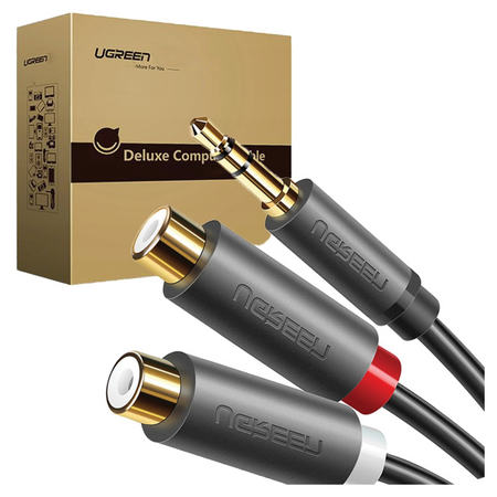 UGREEN KABEL AUDIO JACK 3,5MM DO 2X RCA CINCH 0,25M DO SYSTEMU GŁOŚNIKÓW