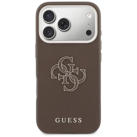 Etui Guess FW Resin Logo do iPhone 17    Pro brązowy