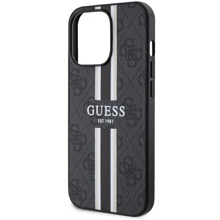 Etui Guess GUHMP13XP4RPSK na iPhone 13 Pro Max - czarne 4G Printed Stripes MagSafe