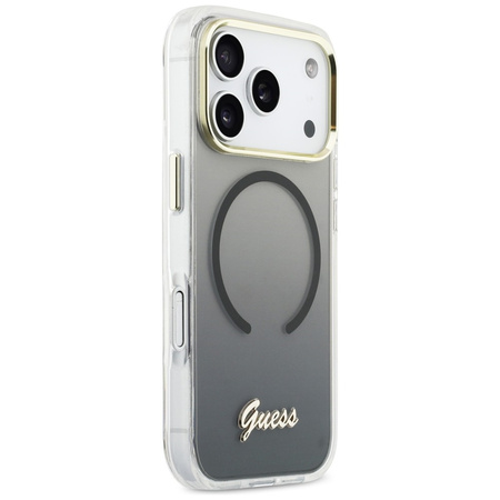 Etui Guess IML Gradient Script Metal MagSafe do iPhone 17 Pro czarny