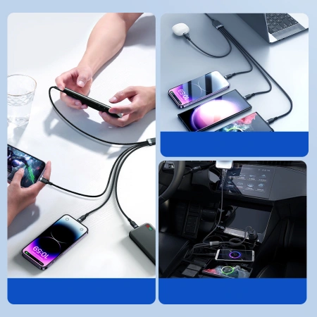 JOYROOM KABEL 4W1 DO ŁADOWANIA 2 X USB-C DO LIGHTNING MICRO DO TRANSMISJI