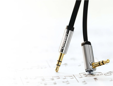 Ugreen płaski kabel przewód audio AUX 3,5 mm mini jack 5m srebrny (10728)