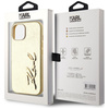KARL LAGERFELD ETUI WRINKLED METAL DO IPHONE 15 ZŁOTE Z METALOWYM AKCENTEM