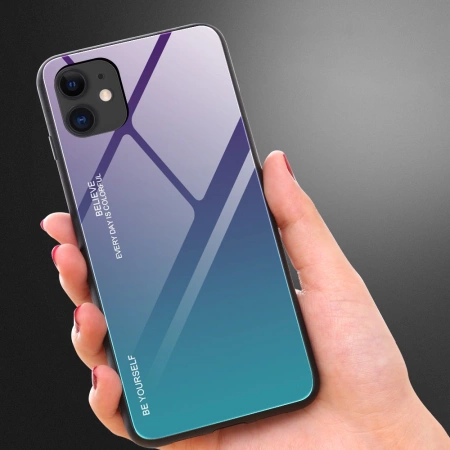HURTEL ETUI POKROWIEC GRADIENT GLASS DO IPHONE 12 MINI ZE SZKŁEM HARTOWANYM