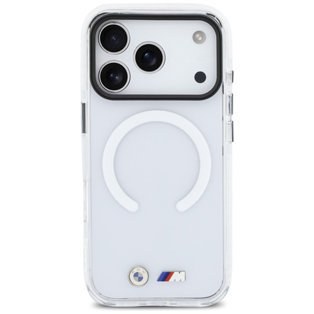 Etui BMW M IML Shockproof Metal Logos    MagSafe do iPhone 17 Pro Max przezroczysty