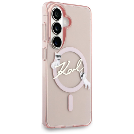 Etui Karl Lagerfeld IML KC Script MagSafe do Samsung Galaxy S26 różowy