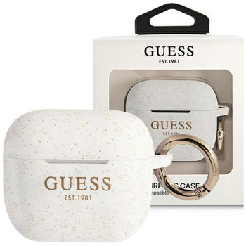 Guess GUAPSGGEH AirPods Pro cover biały/white Silicone Glitter